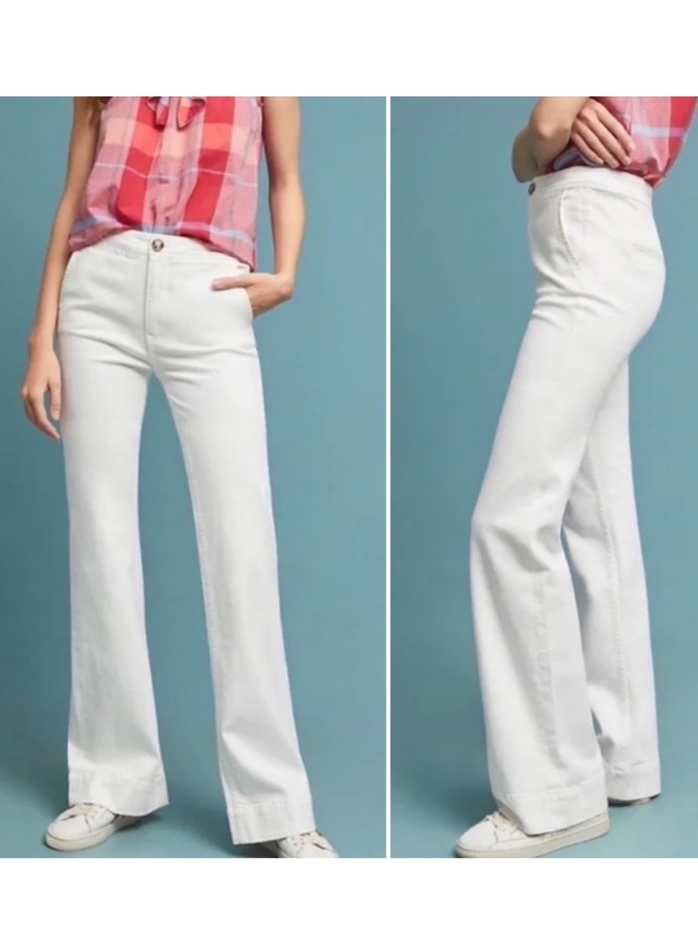 Anthropologie || Pilcro Easy High-Rise Bootcut Jeans in Cream White 30 NWT